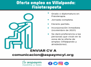 Oferta de empleo de auxiliar para FISIOMER de Villalpando